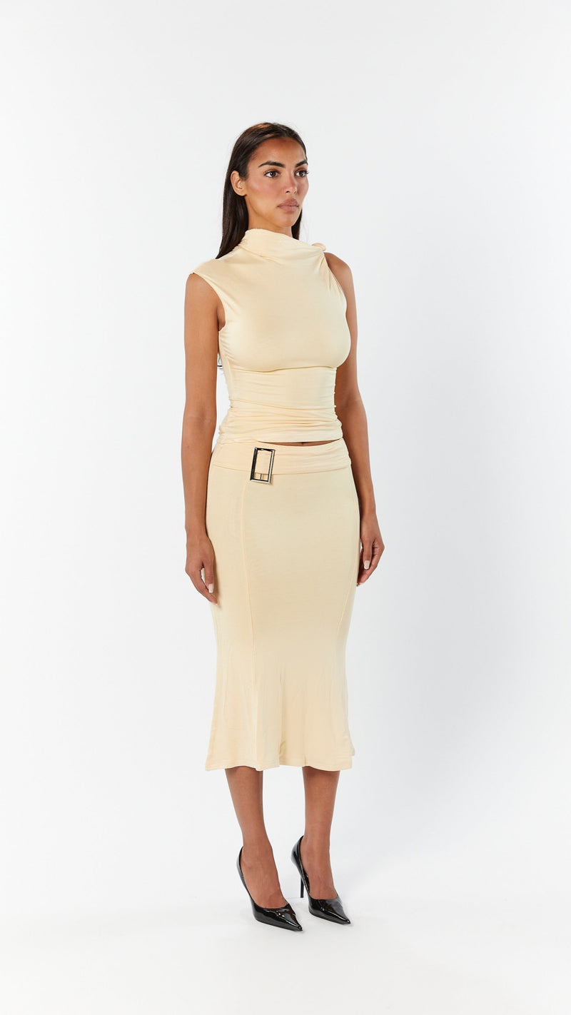 Asymmetrical Sleeveless Jersey Top