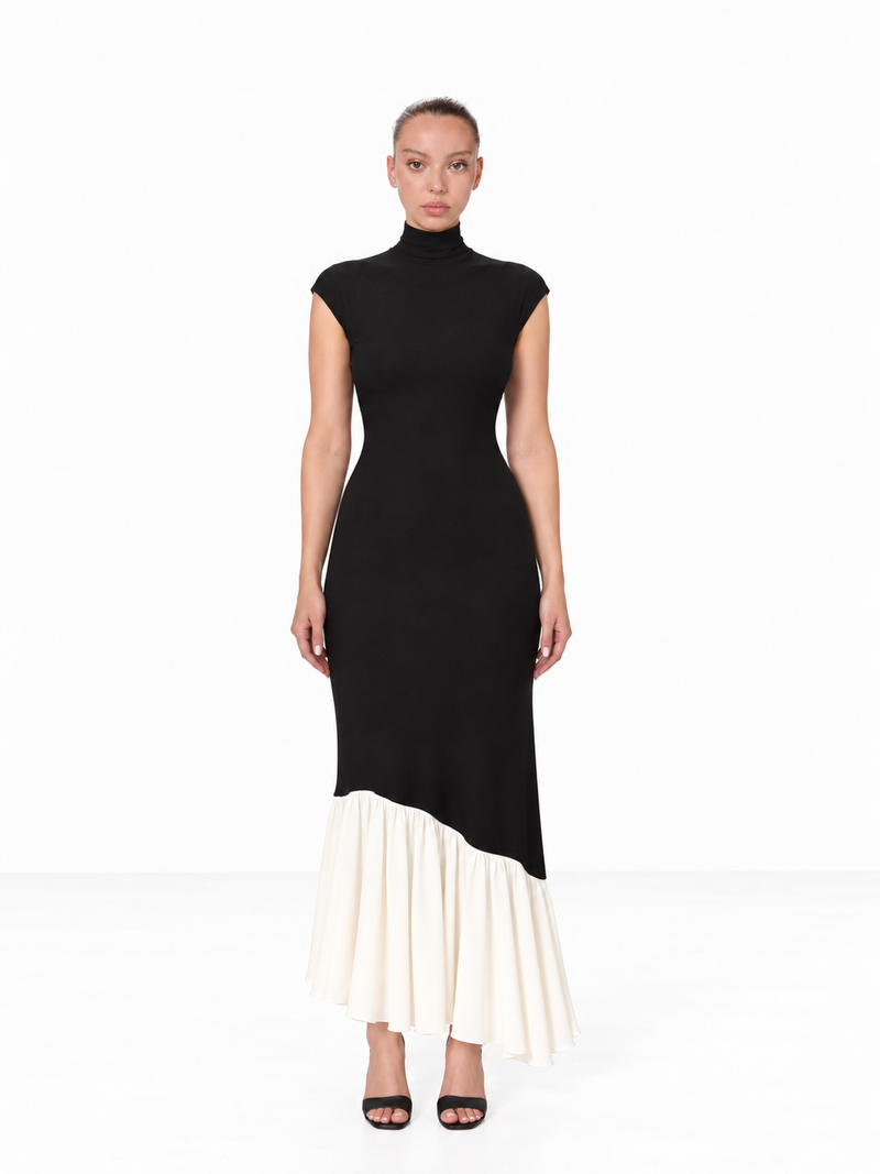 Black Trim Maxi Dress