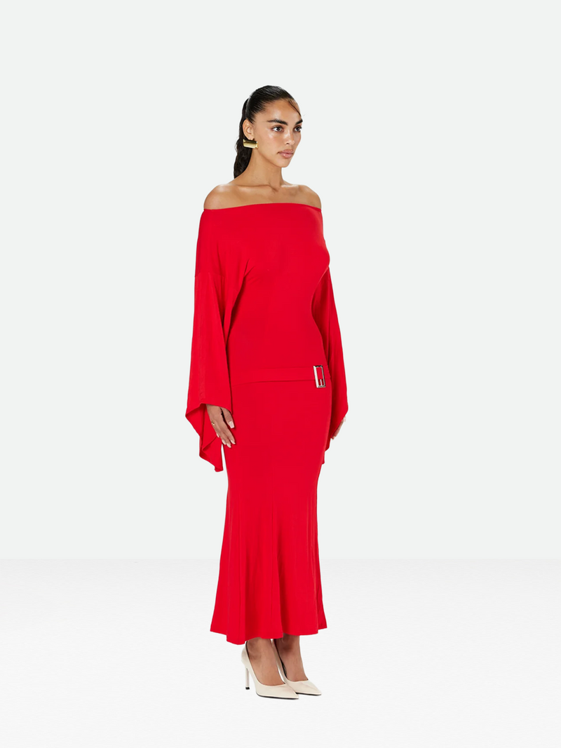 Red Buckle Dress