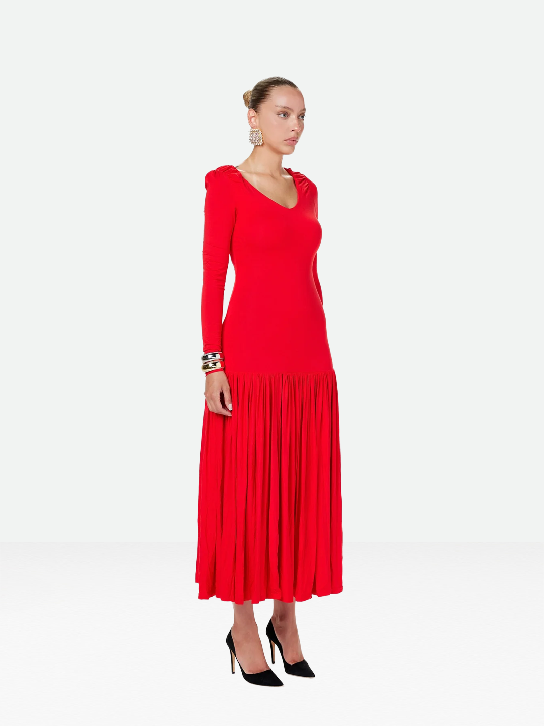 Long Sleeve Red Dress