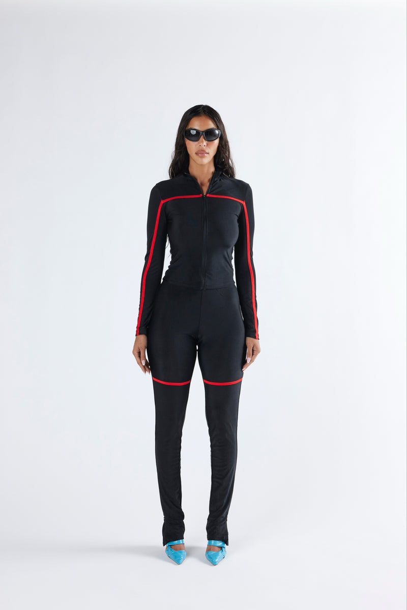 Black Moto Zip Up