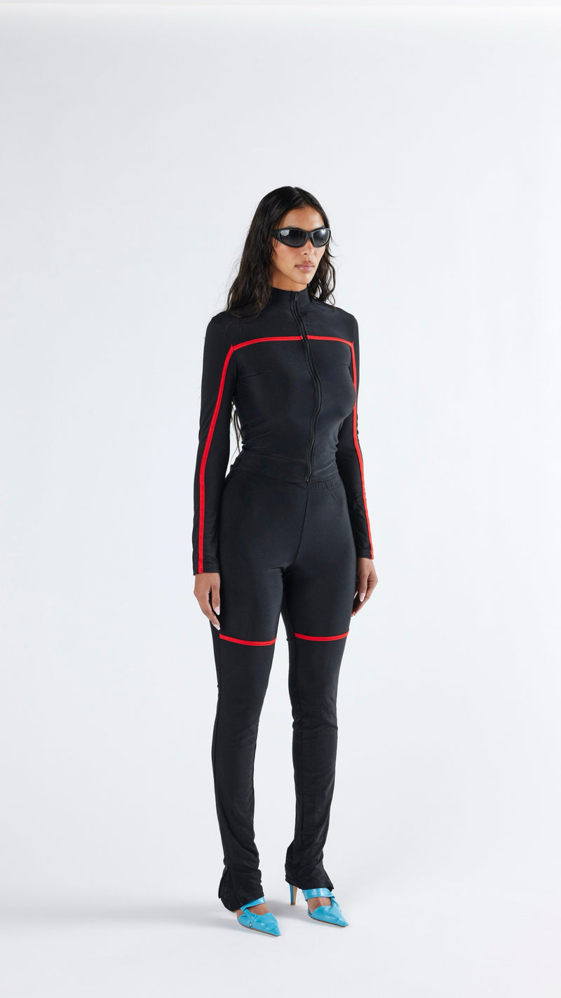 Black Moto Zip Up