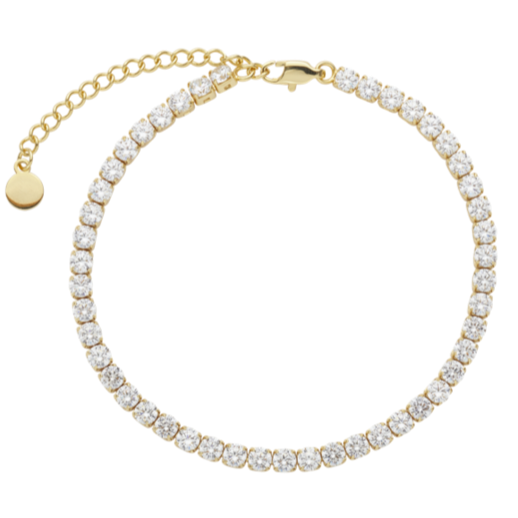 GOLD CRYSTAL TENNIS ANKLET